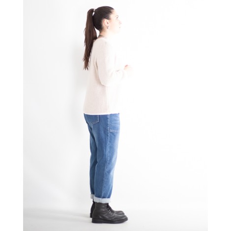 Cardigan Arold Alpaca Scollo V Bottoni Naturale