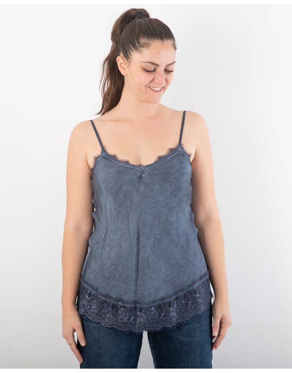 Top Luna Raso Viscosa Pizzo...