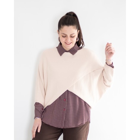 Pull Vanity Viscosa Incrocio Crop Crema