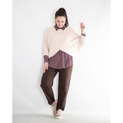 Pull Vanity Viscosa Incrocio Crop Crema