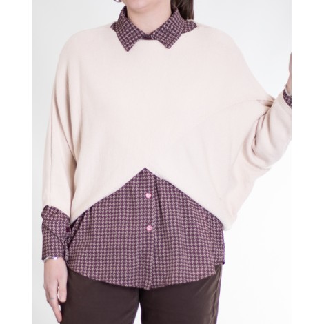 Pull Vanity Viscosa Incrocio Crop Crema