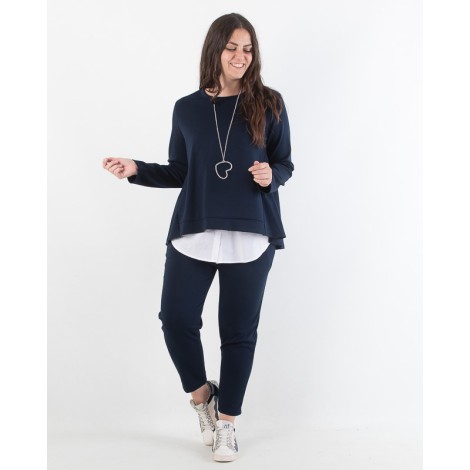 Finta Camicia Bice Popeline Bottoncini Bianco