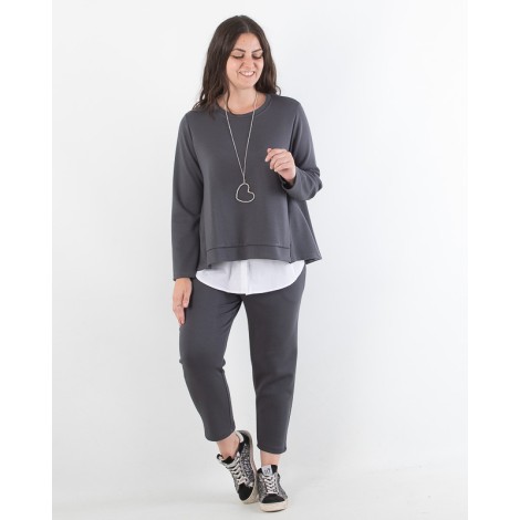 Finta Camicia Bice Popeline Bottoncini Bianco