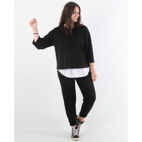 Finta Camicia Bice Popeline Bottoncini Bianco