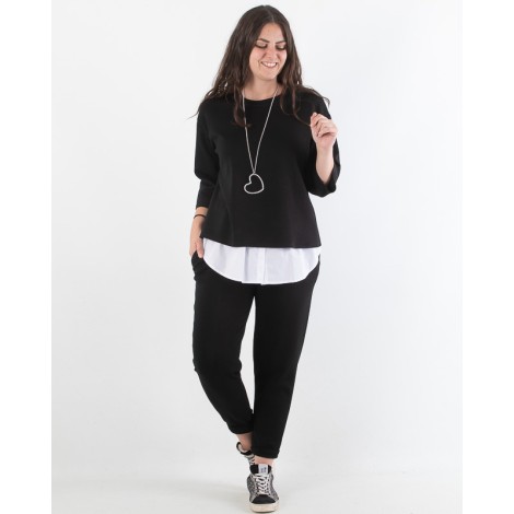 Finta Camicia Bice Popeline Bottoncini Bianco