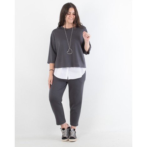 Finta Camicia Bice Popeline Bottoncini Bianco