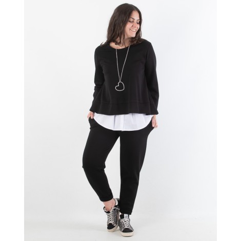 Finta Camicia Bice Popeline Bottoncini Bianco