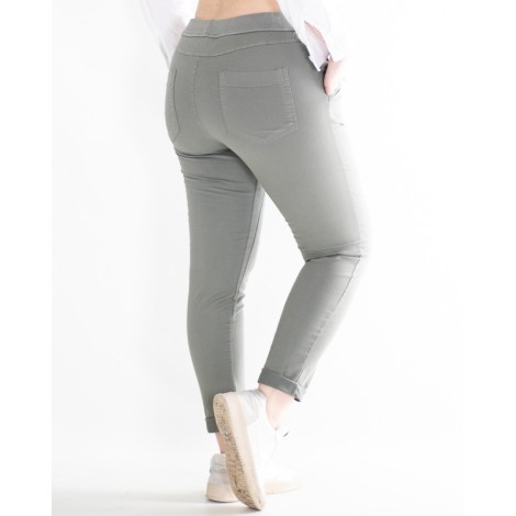 Pantalone Sugar Cotone Coulisse Bottoni Asimmetrici Militare