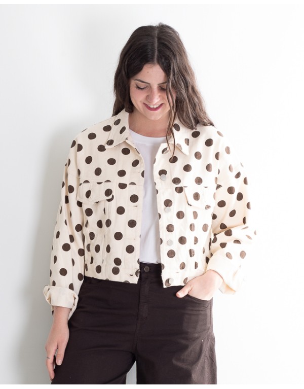 Giubbino Pop Jeans Pois...