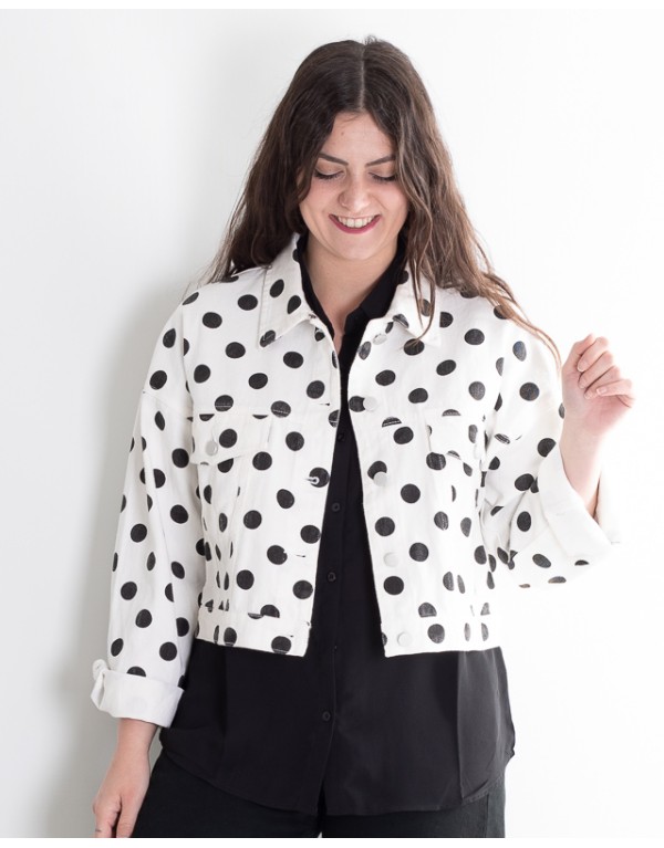 Giubbino Pop Jeans Pois...