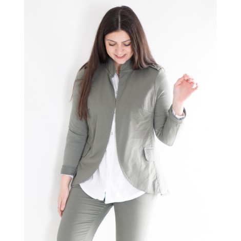 Blazer Sugar Cotone Felpa Sfiancato Coreana Militare