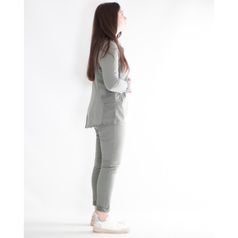 Blazer Sugar Cotone Felpa Sfiancato Coreana Militare