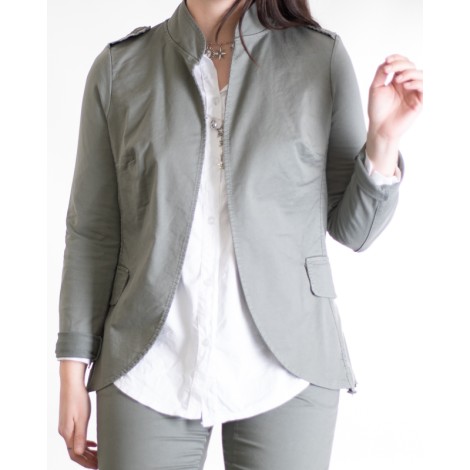 Blazer Sugar Cotone Felpa Sfiancato Coreana Militare