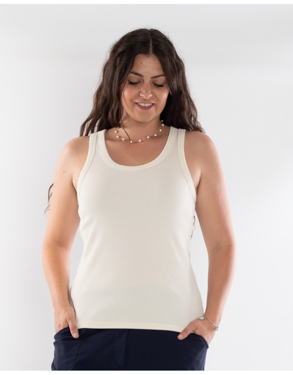 Top Marte Cotone Costine Burro